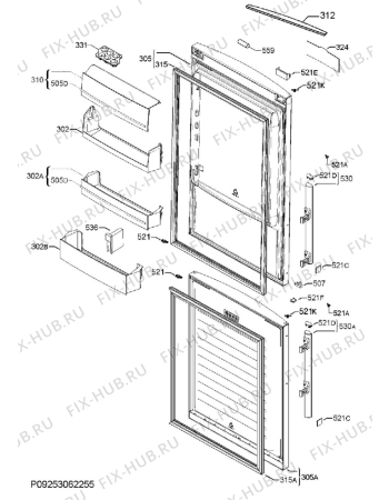 Взрыв-схема холодильника Electrolux EN93858MX - Схема узла Door 003